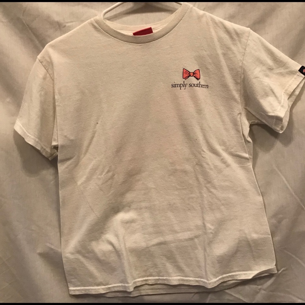 Girls White Simply Southern Tee